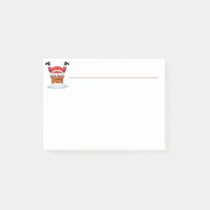 Watercolor Christmas Santa Stuck in Chimney Fun  Post-it Notes