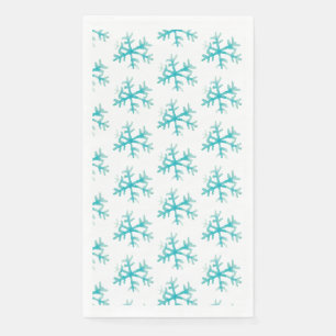 Watercolor Christmas Snowflakes Painted Pattern Paper Guest Towels