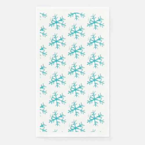 Watercolor Christmas Snowflakes Painted Pattern  Paper Guest Towels