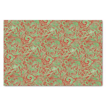 Watercolor Christmas Stencil Tissue Paper by PandaCatGallery at Zazzle