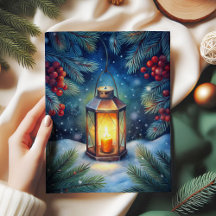 Watercolor Christmas tissue paper rustic red green