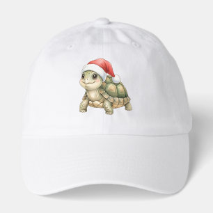 Watercolor Christmas Tortoise Santa Hat