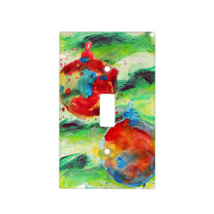 Watercolor Christmas Tree and Ornaments Light Switch Cover