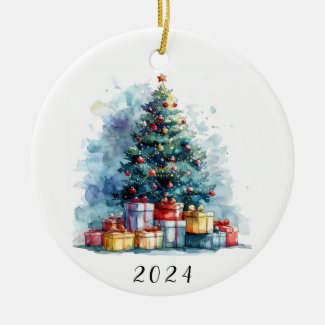 Watercolor Christmas Tree