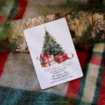 Watercolor Christmas Tree Christmas Party Holiday Card<br><div class="desc">This beautiful watercolor Christmas tree with red gifts is elegant and minimal. Perfect for celebrating this winter holiday season!</div>