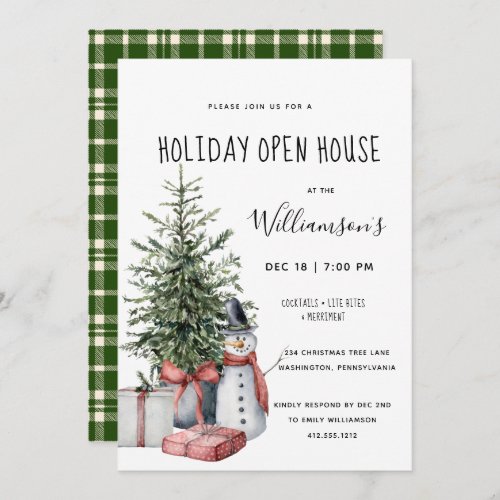 Watercolor Christmas Tree  Christmas Party  Invitation