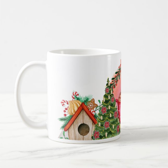 Watercolor Christmas tree coffee mug wrap (Left)