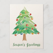 Watercolor Christmas Tree Corporate Holiday Card