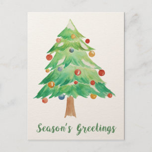 Watercolor Christmas Tree Corporate Holiday Card