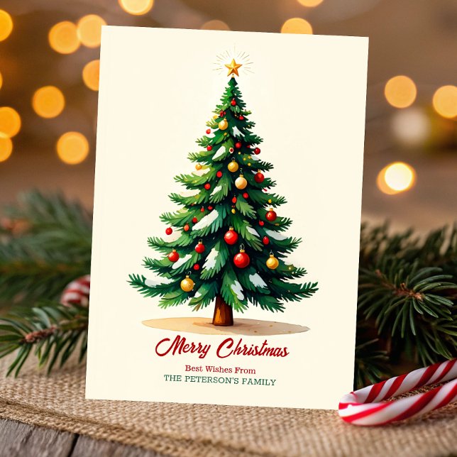 Watercolor Christmas Tree Greeting Card (Creator Uploaded)