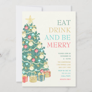 Watercolor Christmas Tree holiday party Invitation