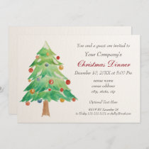 Watercolor Christmas Tree Holiday party Invite