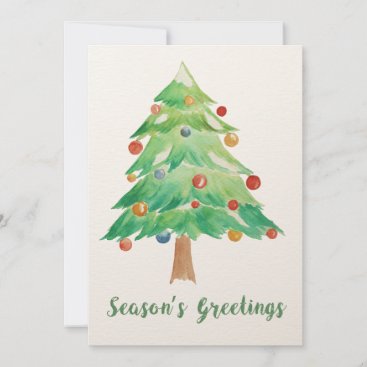 Watercolor Christmas Tree holidays card