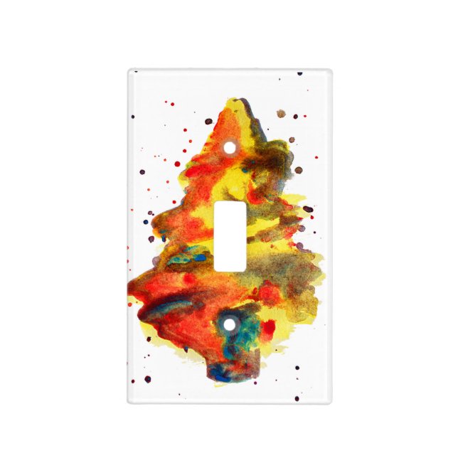 Watercolor Christmas Tree Light Switch Cover (Front)