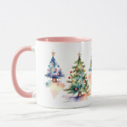 Watercolor Christmas Tree Mug