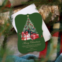 Watercolor Christmas Tree Non Photo Christmas Card