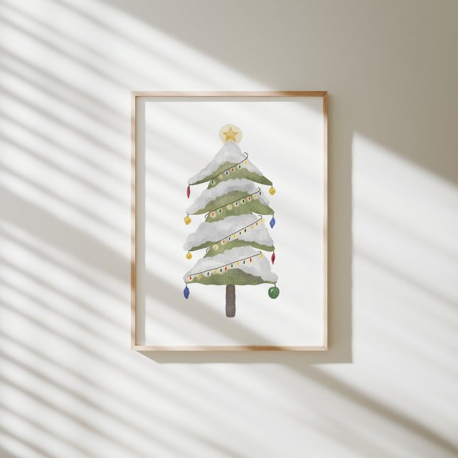 Watercolor Christmas tree nursery wall art (Creator Uploaded)