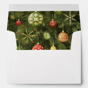 Watercolor Christmas tree ornament Envelope