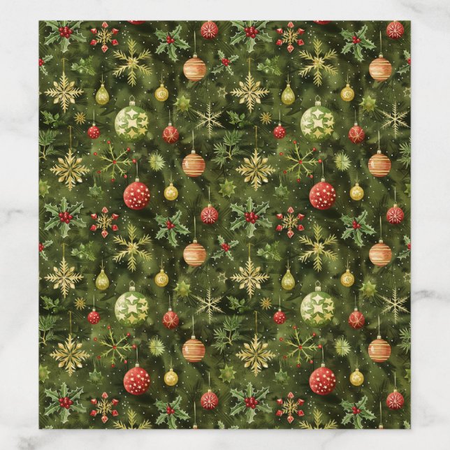  Watercolor  Christmas tree ornament Envelope Liner (Design)