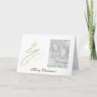 Watercolor Christmas Tree Photo Greeting Card