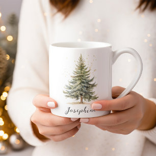 Watercolor Christmas Tree Pine Coffee Mug