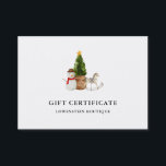 Watercolor Christmas Tree Snowman Gift Certificate<br><div class="desc">Watercolor Christmas Tree Snowman Gift Certificate</div>