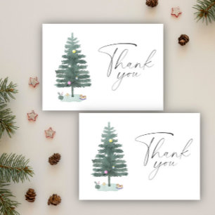 Watercolor Christmas tree Thank you