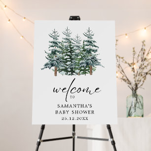 Watercolor Christmas Tree Winter Baby Shower Foam Board
