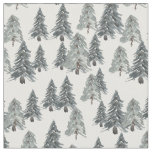 Watercolor Christmas Tree Winter Wonderland Yard Fabric