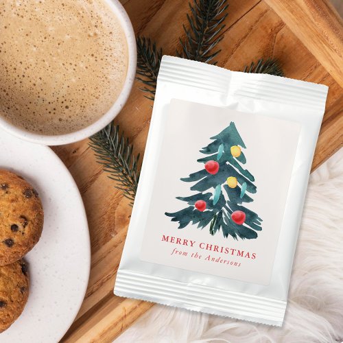 Watercolor Christmas Tree with Ornaments Hot Chocolate Drink Mix