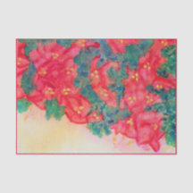 Watercolor Christmas Tree with Poinsettias