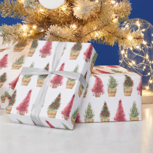Watercolor Christmas Tree Wrapping Paper
