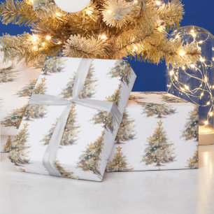 Watercolor Christmas Tree Wrapping Paper