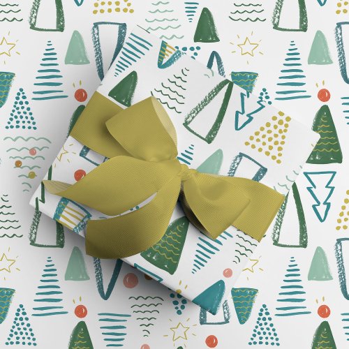 Watercolor Christmas Tree Wrapping Paper