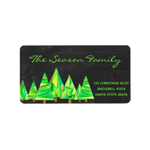 watercolor christmas trees address label