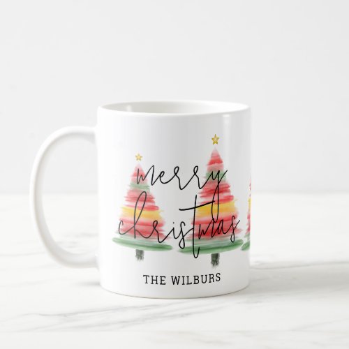 Watercolor Christmas Trees Coffee Mug