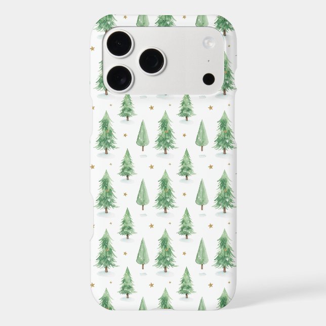 Watercolor Christmas Trees Seamless Pattern Iphone Case (Back)