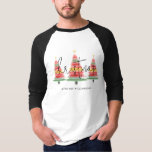 Watercolor Christmas Trees T-Shirt<br><div class="desc">Beautiful watercolor Christmas trees topped with a gold star accent this long-sleeve t-shirt with "Christmas" and your family name in chic lettering on the front. Great for yourself or give as a gift. MATCHING items in our collection.</div>