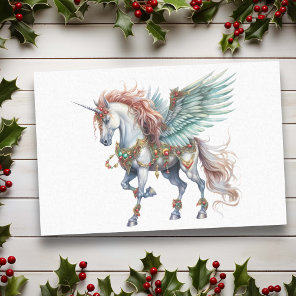 Watercolor Christmas Unicorn Pegasus Tissue Paper
