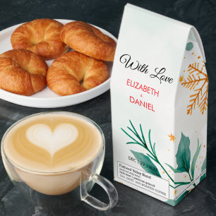 Watercolor Christmas Wedding with Holly  Roasted Coffee