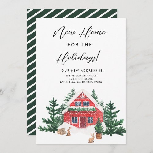 Watercolor Christmas Weve Moved Moving Invitation