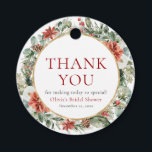 Watercolor Christmas Winter Red Gold Bridal Shower Favor Tags<br><div class="desc">Watercolor Christmas Winter Red Gold Bridal Shower Favor Tags</div>
