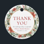 Watercolor Christmas Winter Red Gold Bridal Shower Favor Tags<br><div class="desc">Watercolor Christmas Winter Red Gold Bridal Shower Favor Tags</div>