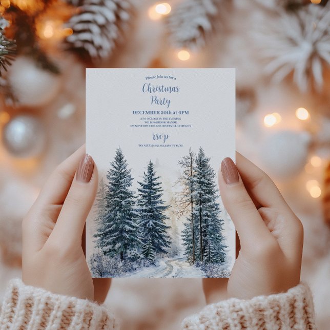 Watercolor Christmas Winter Wonderland Invitation (Creator Uploaded)