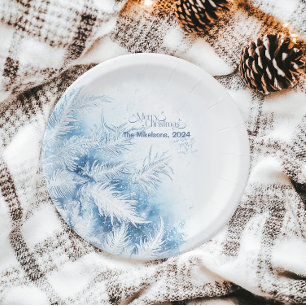 Watercolor Christmas Winter Wonderland Paper Plates