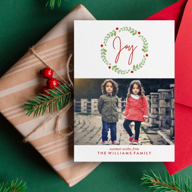 Watercolor Christmas Wreath Holiday Card (Creator Uploaded)