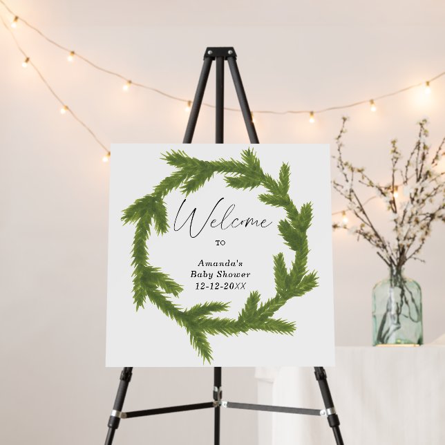 Watercolor christmas wreath modern  foam board (In Situ (Stand))