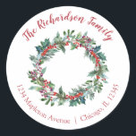Watercolor Christmas wreath return address labels<br><div class="desc">For more advanced customization of this design,  simply select the "Customize It" button above!</div>