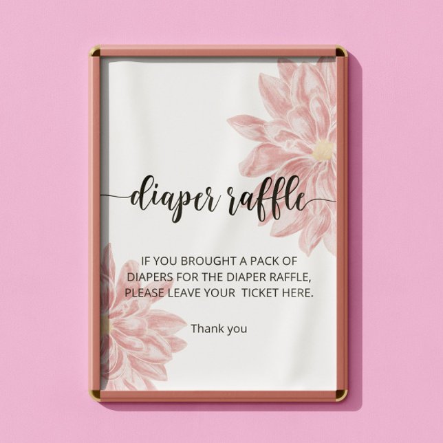 Watercolor Chrysanthemum diaper raffle Poster (Creator Uploaded)
