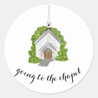 Watercolor church envelope stickers